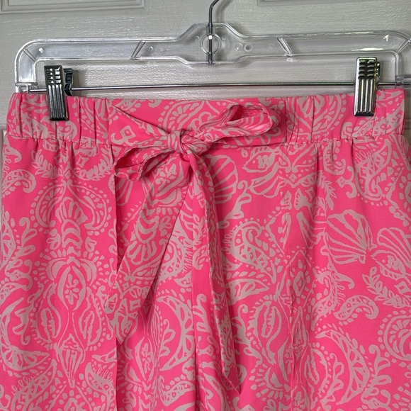 NWOT Lilly Pulitzer Myles Tie Front Havana Pink High Waist Shorts - Picture 2 of 5